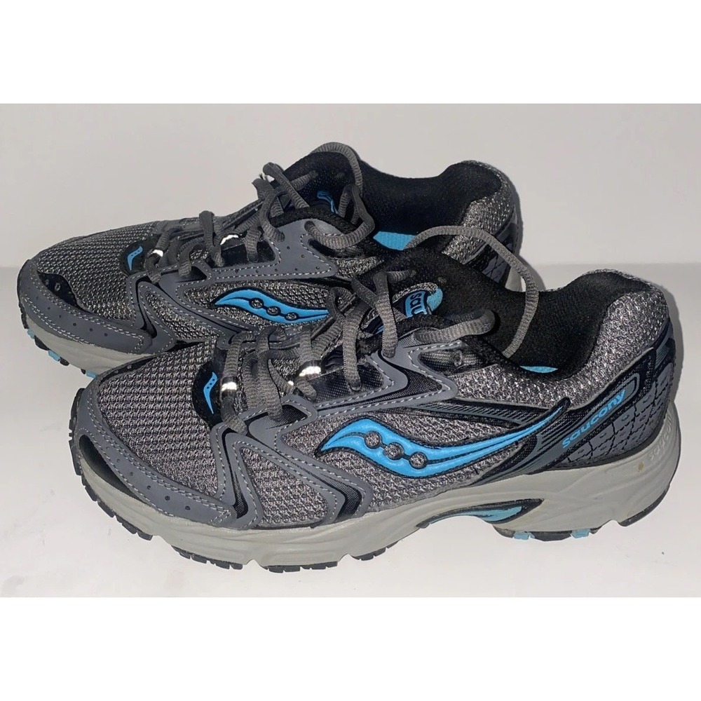 Saucony Grid Women Sz. 8 U.S. Grey and Teal Lace-Up Shoes